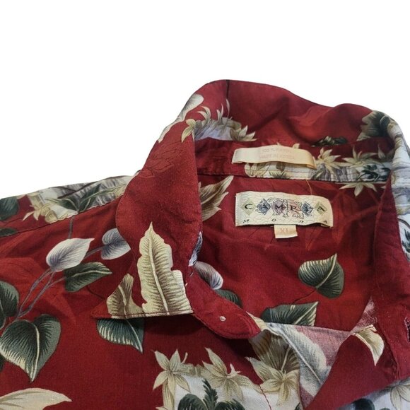 Campia Moda Men's Hawaiian Shirt Red Tropical Print XL - Picture 3 of 5